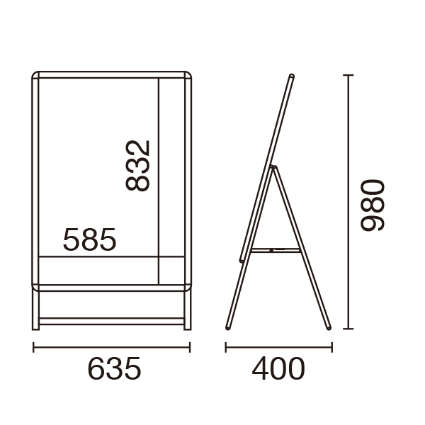 スリムグリップA® A1 ロー片面 ブラック 屋内 A型看板　スタンド看板　a型看板