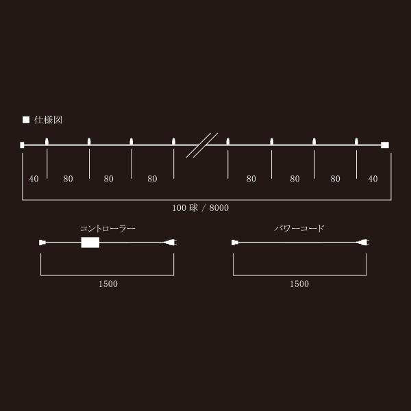 エクセレントLEDストリングライト ピンクゴールド クリアコード