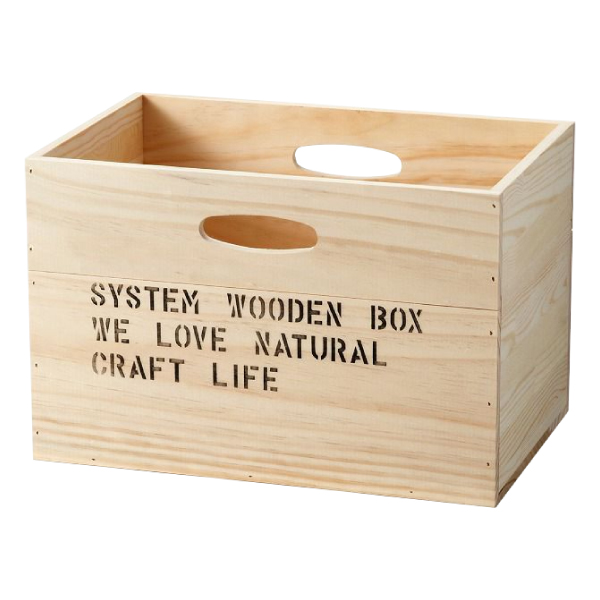 取手穴付パインBOX (片面のみ文字入り)