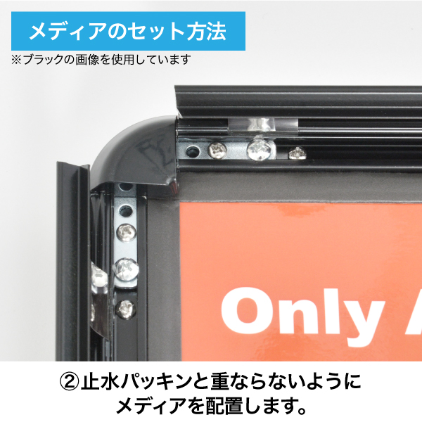 グリップT ローリングベーススタンド  A1 シルバー　スタンド看板　ポスタースタンド　屋外　両面　注水式ベース