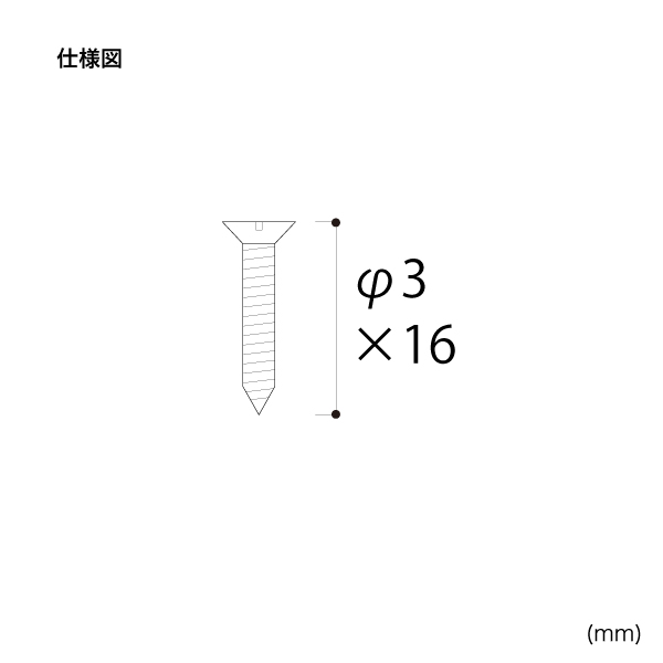 ブースディバイダーシリーズ タッピングネジ（φ3×16）クローム 50本入