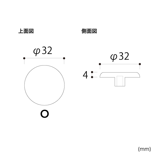 ブースディバイダーシリーズ ブースバー サークルタイプφ32用キャップ BC32-FC 溝無し クローム