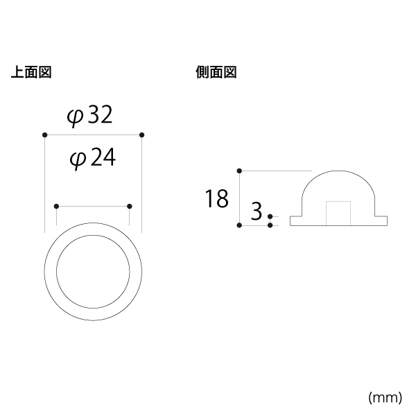 ブースディバイダーシリーズ ブースバー サークルタイプ φ32用キャップ 丸タイプ BC32-BC クローム