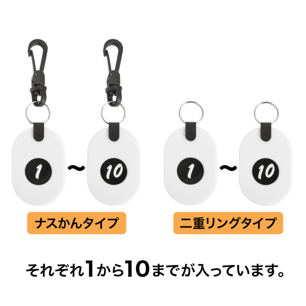 ツインチケット 1～10 白 番号札 プラスチック クローク 預かり札 引換券 親子札 荷物 荷札 タグ ナンバー 飲食店 店舗用品 オフィス 事務用品