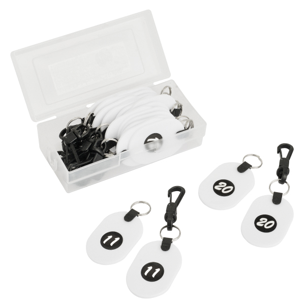 ツインチケット 11～20 白 番号札 プラスチック クローク 預かり札 引換券 親子札 荷物 荷札 タグ ナンバー 飲食店 店舗用品 オフィス 事務用品