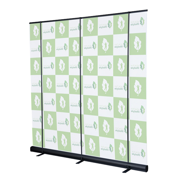 ローコストロールスクリーン RS27N 2000ブラック　スタンド看板　バナースタンド　展示会　セミナー会場　販促品　ロールアップタイプ