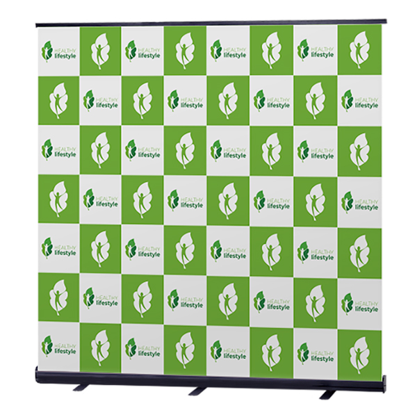 ローコストロールスクリーン RS27N 2000ブラック　スタンド看板　バナースタンド　展示会　セミナー会場　販促品　ロールアップタイプ