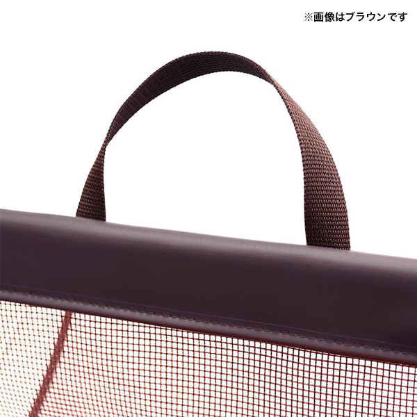 セルフワゴン持手付メッシュ×レザー調 ブラック　店舗用品　レジ回り用品　サイドバッグ　手荷物収納カゴ　販売