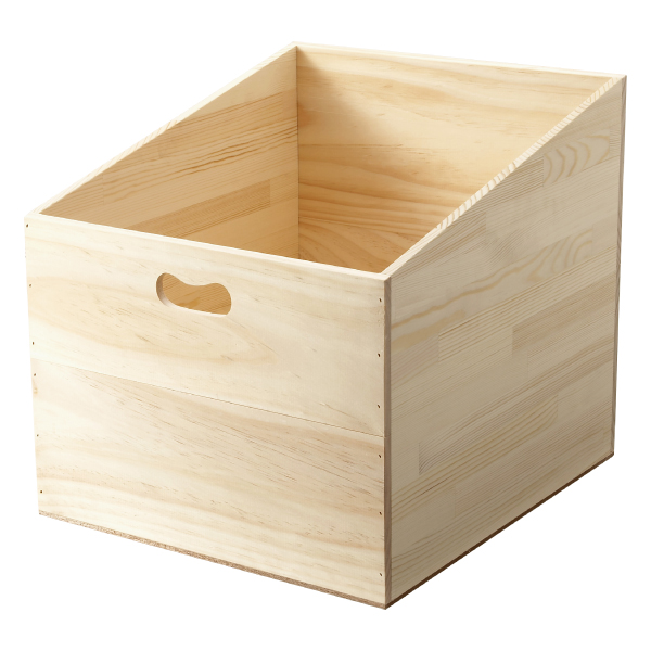 斜めカットBOX 白木 L