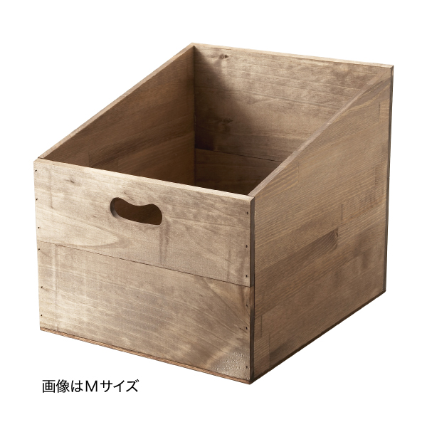 斜めカットBOX ブラウン S