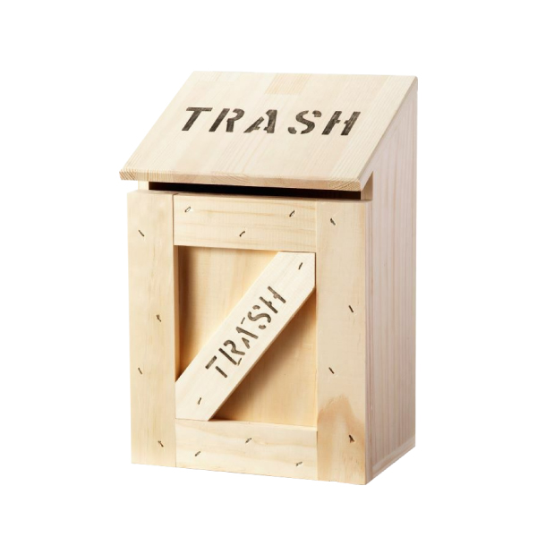 ミニTRASH 2型 吊金具付 白木