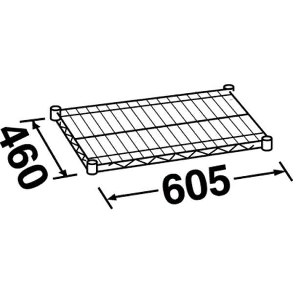 エレクターシェルフ スーパーシリーズ サイドアップシェルフ W605×D460mm 棚板1枚 【業務用】MU610