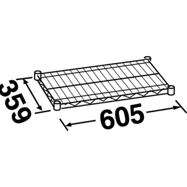 エレクターシェルフ スーパーシリーズ ステンレスワイヤーシェルフ W605×D359mm 棚板1枚 【業務用】 SAS610