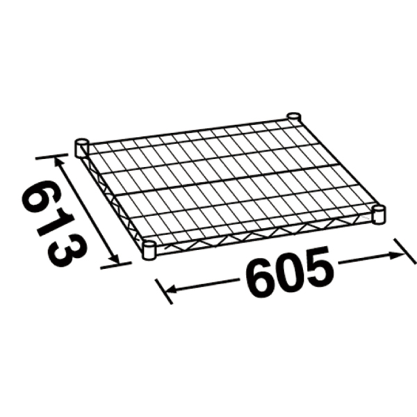エレクターシェルフ スーパーシリーズ ステンレスワイヤーシェルフ W605×D613mm 棚板1枚 【業務用】 SLS610