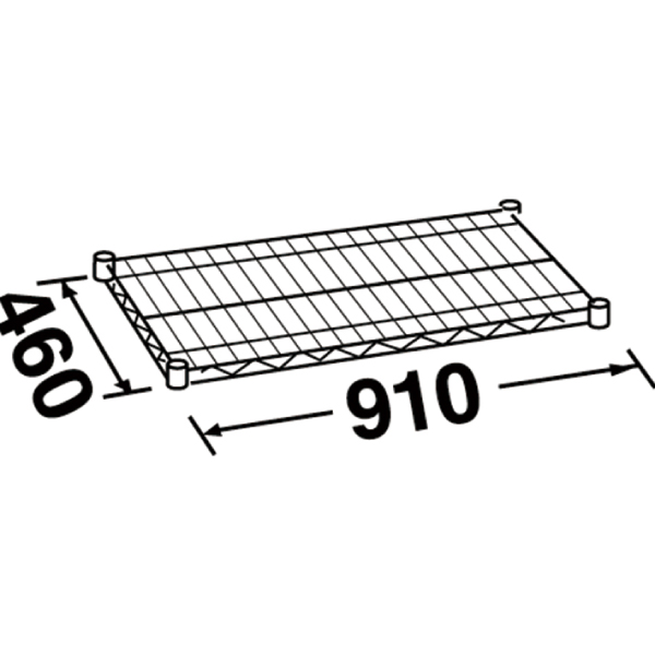 エレクターシェルフ スーパーシリーズ ステンレスワイヤーシェルフ W910×D460mm 棚板1枚 【業務用】 SMS910