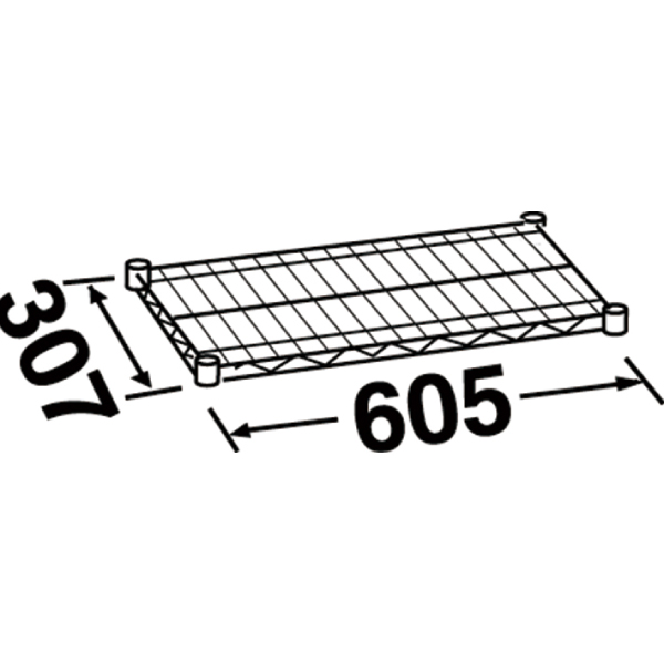 エレクターシェルフ スーパーシリーズ ワイヤーシェルフ W605×D307mm 棚板1枚 【業務用】 SS610
