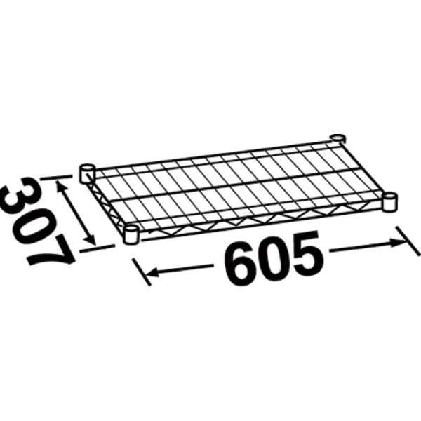 エレクターシェルフ スーパーシリーズ ステンレスワイヤーシェルフ W605×D307mm 棚板1枚 【業務用】 SSS610