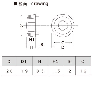 ナイロン化粧ナット 黒 M3 (1個)