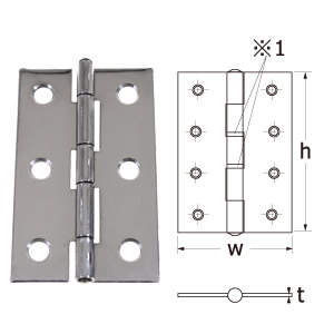 薄口ステンレス丁番 (2枚セット) 64mm　店舗用品　スカルプス