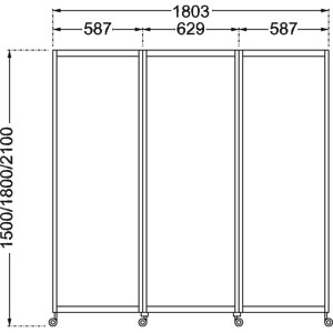 3曲パーテーション(ステン) SP-6-83