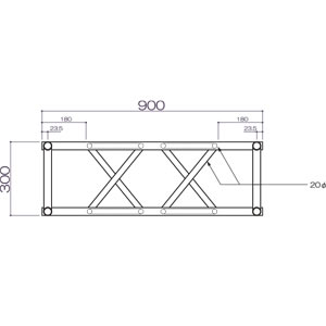 300角クランプ式アルミトラス L900