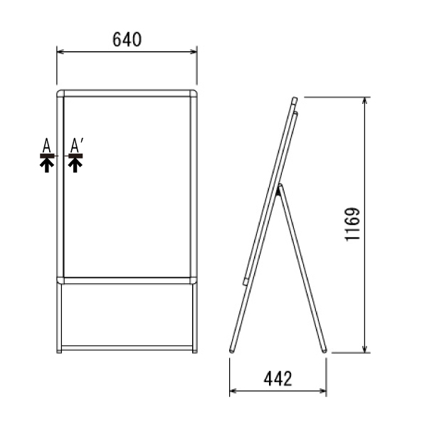 ポスタースタンド2881 片面A1シルバー