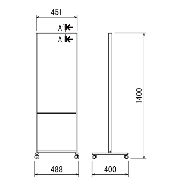 掲示板スタンド2618 435×880ホワイト