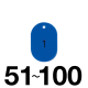 小判型No.入 CP-20 51～100 ブルー 番号札 整理券