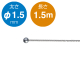 片ボールワイヤー シルバー φ1.5／2.0m　店舗用品　展示用品
